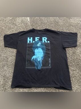 H.E.R. Black Graphic Tee Short Sleeve Size XL 0394